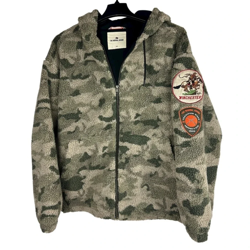 The Normal Brand x Winchester The Tradition Week Sherpa Camo Patch Jacket Large - Picture 2 of 14